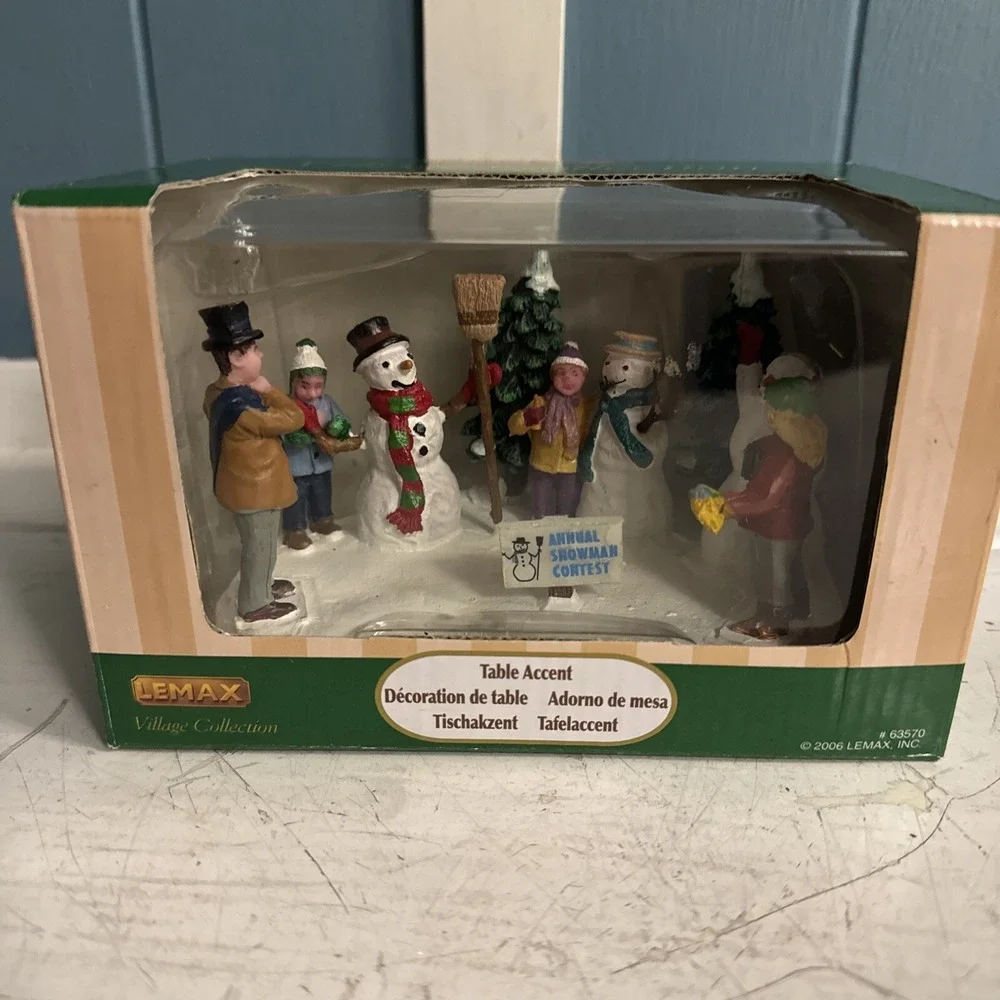 Lemax ANNUAL SNOWMAN CONTEST Table Accent XMAS DECOR‎ Village NIB 2006 63570